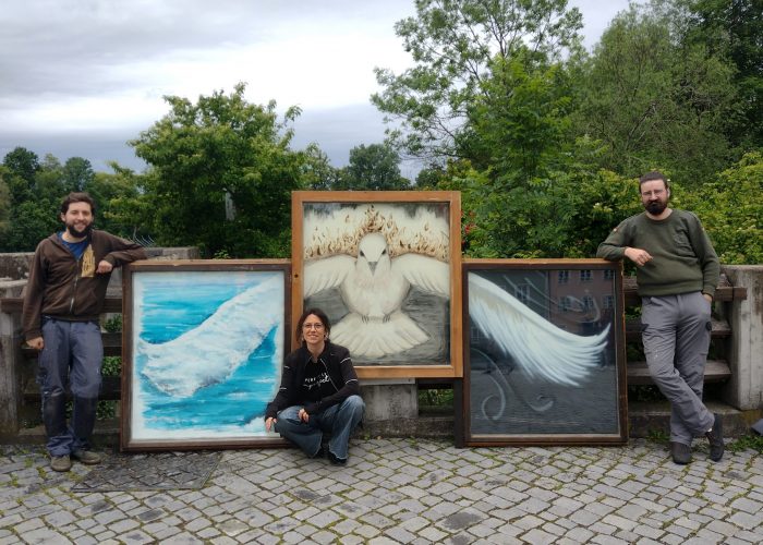 pfingstaktion am lechwehr - giulia, raphie und benny